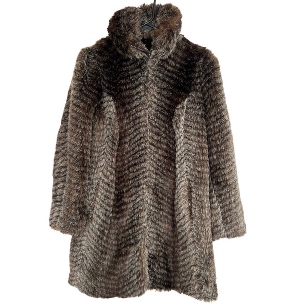Designer Tyber Full Length Faux Fur Animal England Coat NO FLAWS Size Medium
